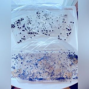 Confetti Filled Vinyl Envelopes - Set of 12 - Glitter stars and circles